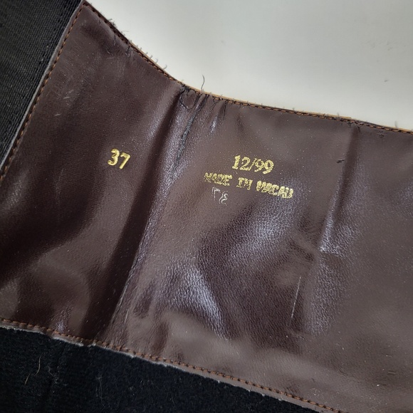 90's Aldo Square Toe Boots block heel chunky fitted tight side zipper calf - Picture 13 of 15